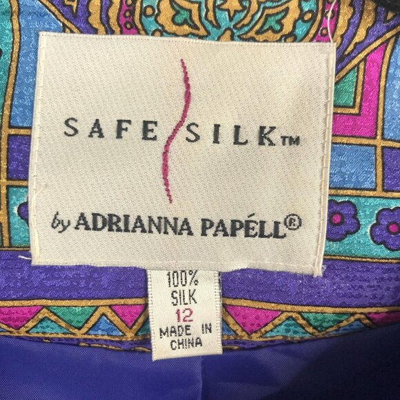 Vintage Adrianna Papell Jacket Womens 12 Silk Teflon Protector Safe Vintage Styl - Picture 5 of 16
